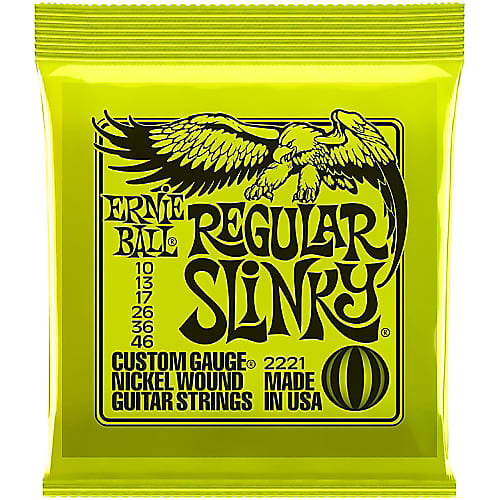 Ernie Ball 2221 Regular Slinky Electric Guitar Strings, .010 - .046