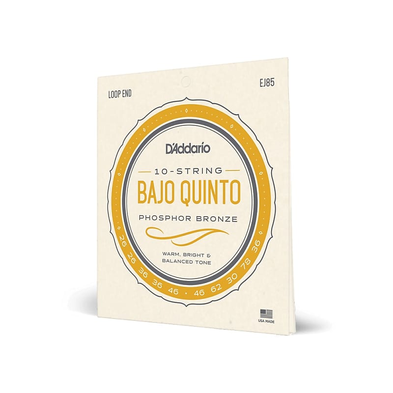 D'Addario EJ85 Bajo Quinto Phosphor Bronze 10 String Set