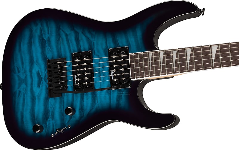 Jackson JS Series Dinky® JS20 DKQ 2PT, Amaranth Fingerboard, Transparent Blue Burst