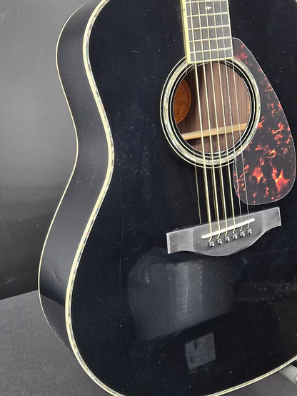 Yamaha LL16DRBLHC L Series Rosewood Folk Acoustic Guitar Black with Passive Pickup with Case