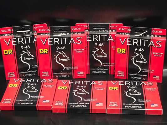 DR VTE-9 Veritas Electric Guitar Strings, .009 - .046  Bundle 7 sets