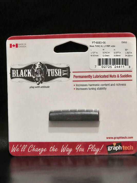 Black TUSQ XL 1/4” EPI Slotted Nut (tall