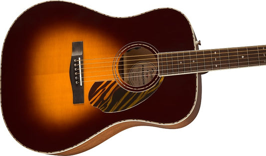 Fender PD-220E Dreadnought, Ovangkol Fingerboard, 3-Color Vintage Sunburst