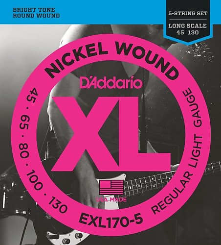 D'Addario EXL170-5 Electric Bass 5 Regular Light, .45 - .130