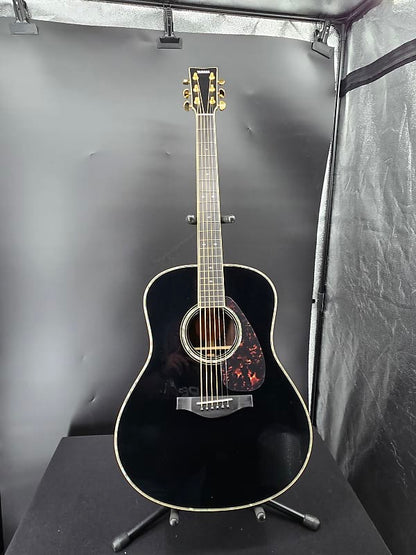 Yamaha LL16DRBLHC L Series Rosewood Folk Acoustic Guitar Black with Passive Pickup with Case