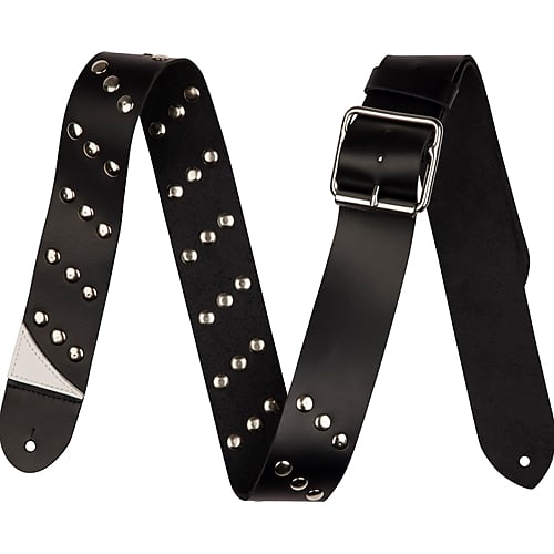 Jackson®  Diagonal Stud Leather Strap, Black, 2.5"