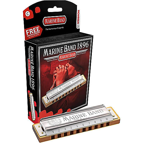 Hohner 1896BX-D Marine Band 1896 Harmonica, D