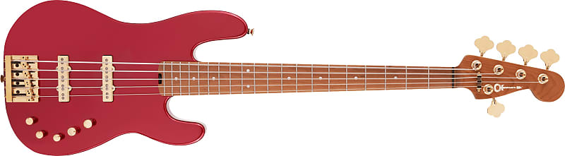 Pro-Mod San Dimas® Bass JJ V, Caramelized Maple Fingerboard, Candy Apple Red