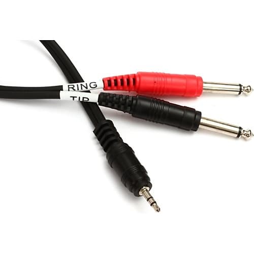 Hosa CMP-159 10' Male 3.5MM TRS x 2 -1/4" Male TS Y Cable