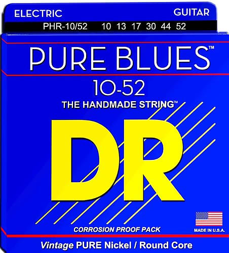 DR PHR-10/52 Pure Blues Nickel Electric Guitar Strings, .010-.052