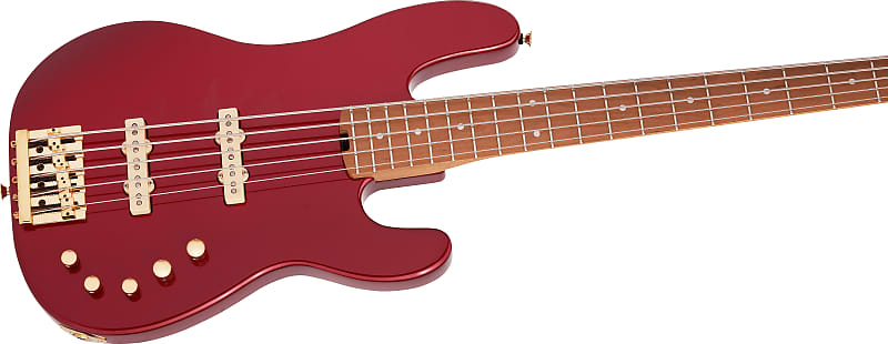 Pro-Mod San Dimas® Bass JJ V, Caramelized Maple Fingerboard, Candy Apple Red