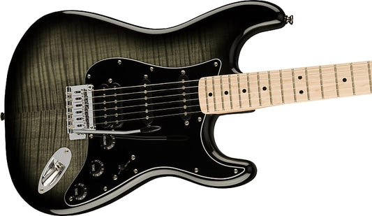 Squier  Affinity Series™ Stratocaster® FMT HSS, Maple Fingerboard, Black Pickguard, Black Burst