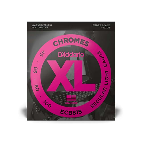 D'Addario ECB81S Chromes Short Scale Flat Wound .045 - .100