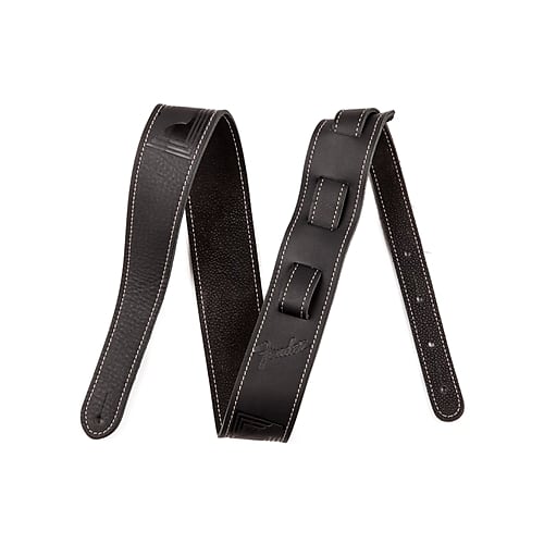 Fender 0990681006 2.5" Monogram Leather Guitar Strap, Black