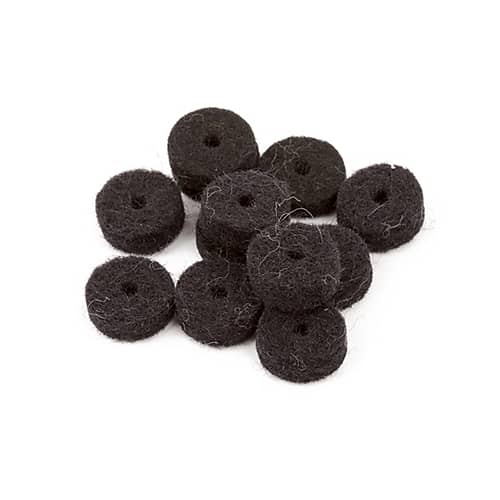 Black Strap Button Felt Washers (12)