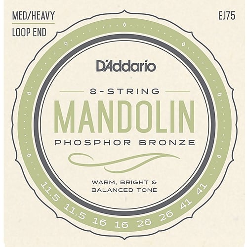 D'Addario EJ75 Med/Hvy Phor Bronze Mandolin Strings, .0115-.041